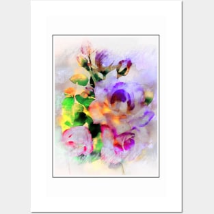 rainbow roses Posters and Art